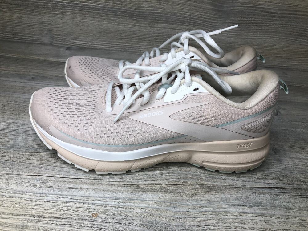Brooks Trace 3 Neutral Running Shoe Size 9 Crystal Grey/Blue Glass/White